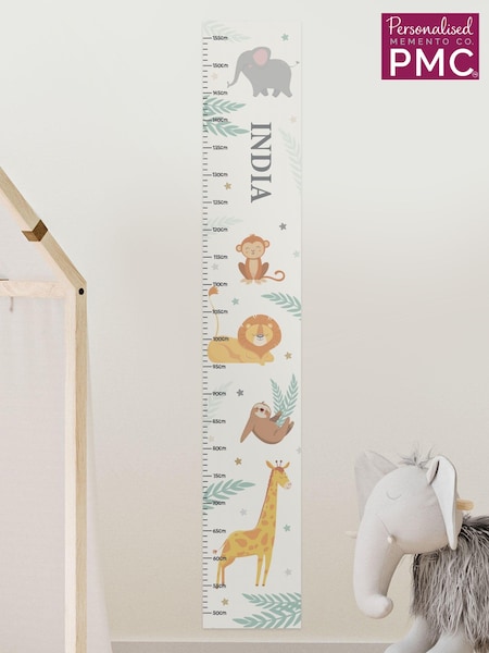 Personalised Animal Height White Chart by PMC (E95802) | £12