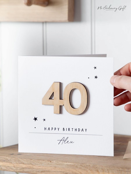 Personalised Wooden Numbers Big Birthday Card by No Ordinary Gift (E95820) | £10