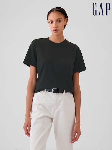 Gap Black Crew Neck Short Sleeve Oversized T-Shirt (E95892) | £21