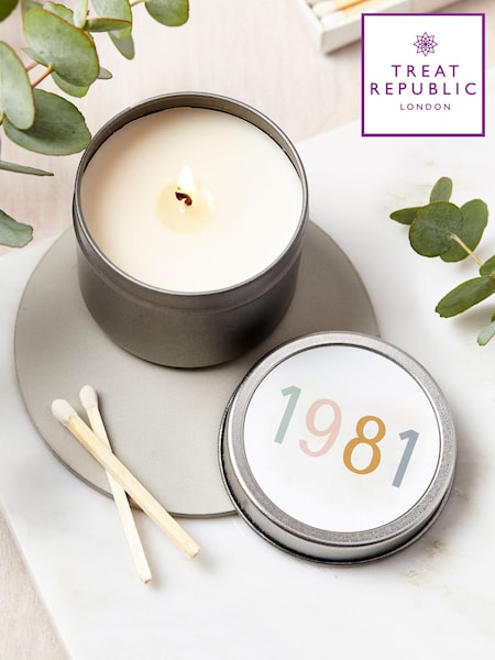 Personalised White Birth Year Candle by Treat Republic (E96005) | £20