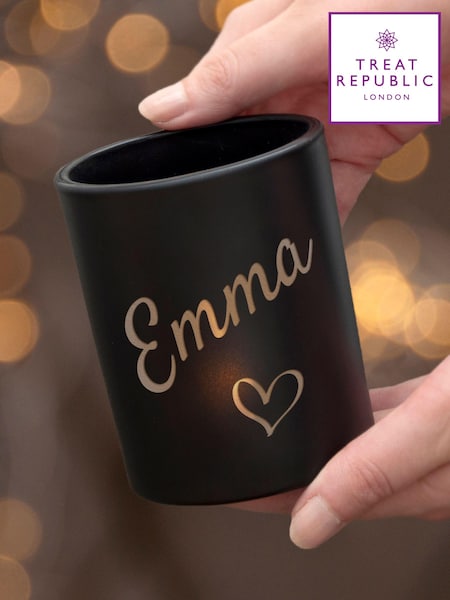 Personalised Heart Black Candle by Treat Republic (E96038) | £20