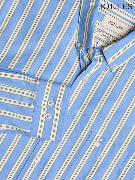 Joules Poplin Blue Stripe Classic Fit Shirt (E96057) | £45
