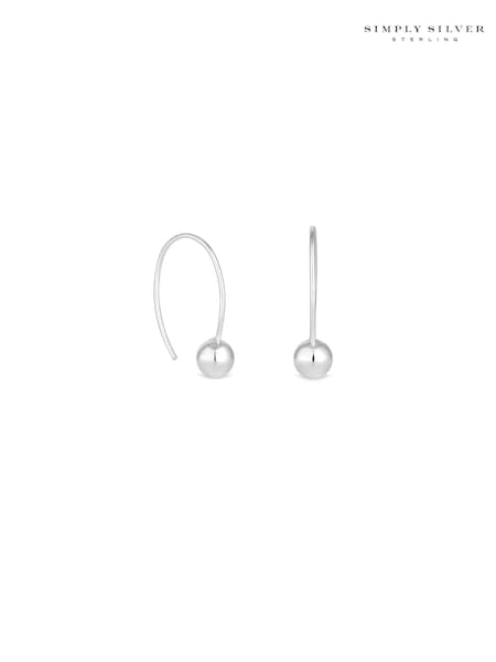 Simply Silver Silver Tone Sterling 925 Polished Orb Flexible Drop Earrings (E96134) | £30
