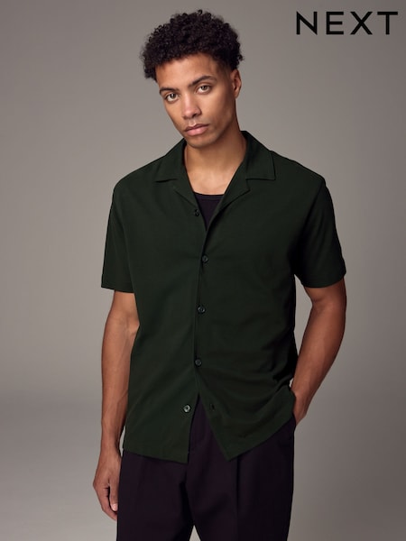Green Short Sleeve Pique Shirt (E96145) | £20