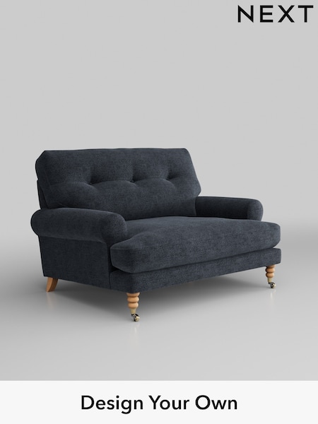 Boucle Chenille/Dark Slate Blue Erin Buttoned Back Deep Relaxed Sit (E96191) | £1,125