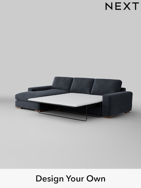 Boucle Chenille/Dark Slate Blue Houghton Deep Relaxed Sit (E96212) | £2,825