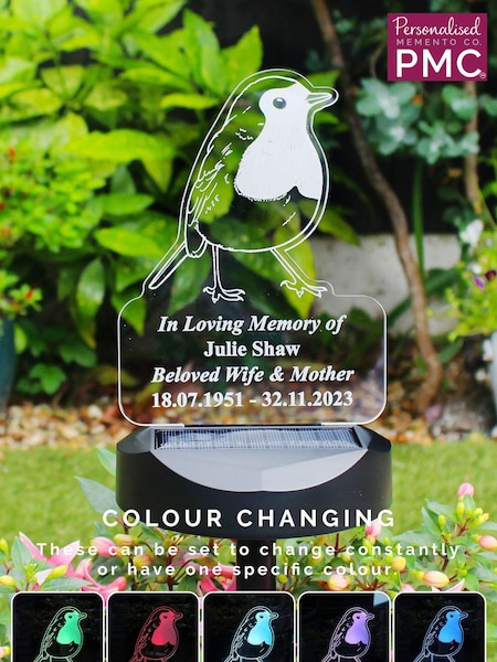 Personalised Robin Solar LED Light by PMC (E96249) | £28