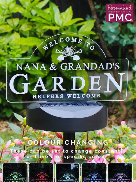 Natural Personalised Garden Sign Outdoor Solar Light by PMC (E96253) | £28