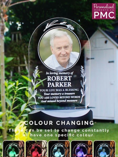 Natural Personalised Memorial Photo Upload Outdoor Solar Light by PMC (E96258) | £28