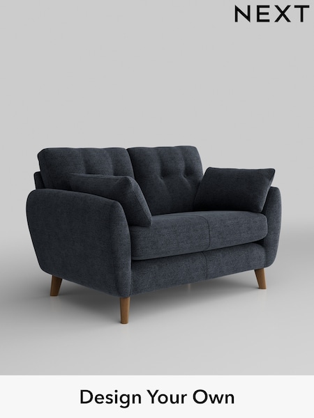 Boucle Chenille/Dark Slate Blue Wilson Buttoned Back (E96304) | £850