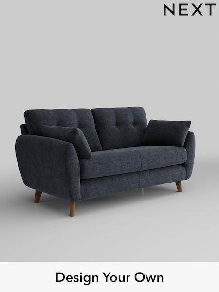 Boucle Chenille/Dark Slate Blue Wilson Buttoned Back (E96304) | £950