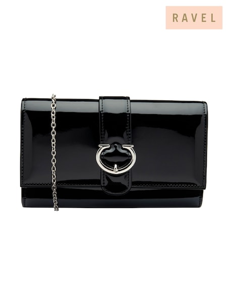 Ravel Berry/Black Clutch Bag with Chain (E96387) | £45
