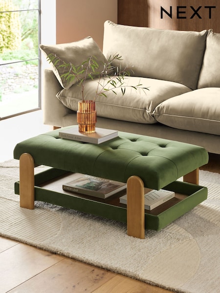 Soft Velvet Olive Green Beaumont Coffee Table (E96577) | £325