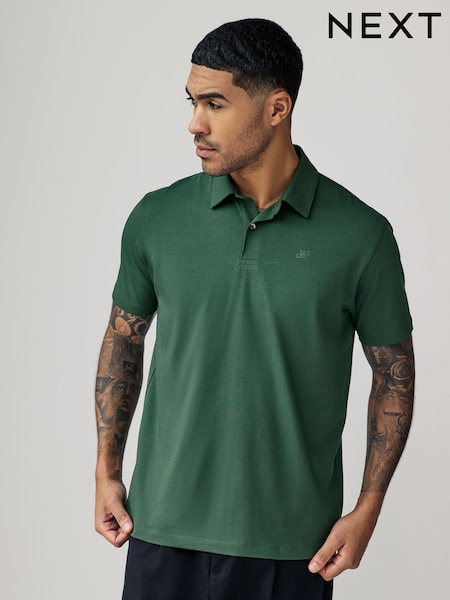 Blue/White/Green Regular Fit Short Sleeve Jersey Polo Shirts 3 Pack (E96596) | £40