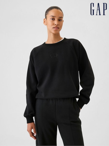 Gap Black Vintage Soft Raglan Crew Neck Sweatshirt (E96649) | £24