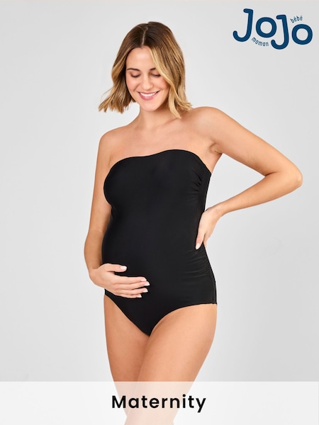 JoJo Maman Bébé Black Maternity Bandeau Swimsuit (E96733) | £38