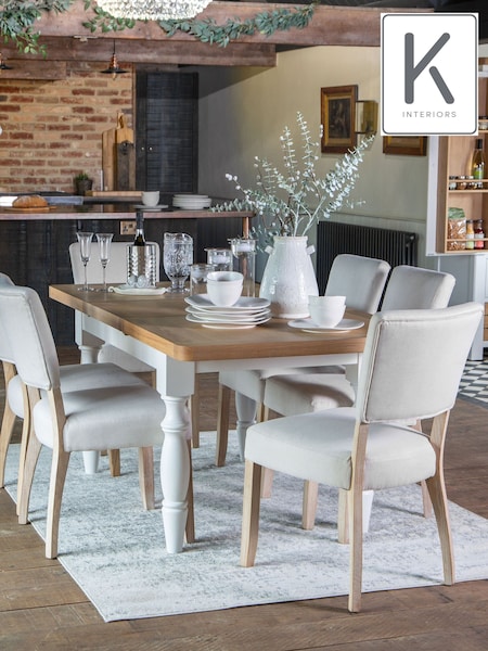 K Interiors White Clermont 1.3m Extending Dining Table (E96816) | £1,150