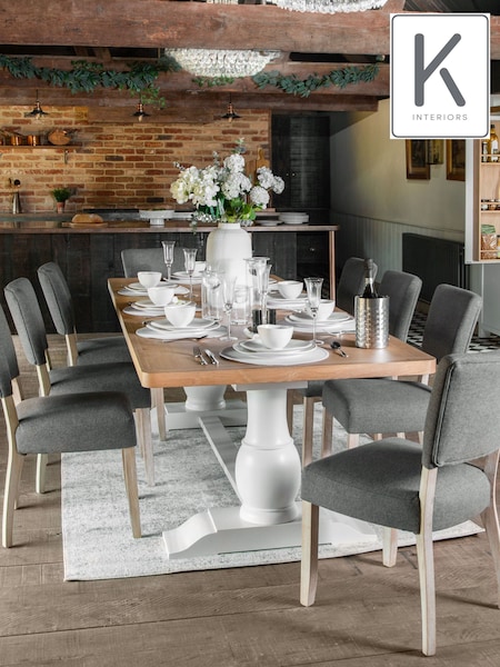 K Interiors White Clermont 2.2m Extending Dining Table (E96819) | £1,250