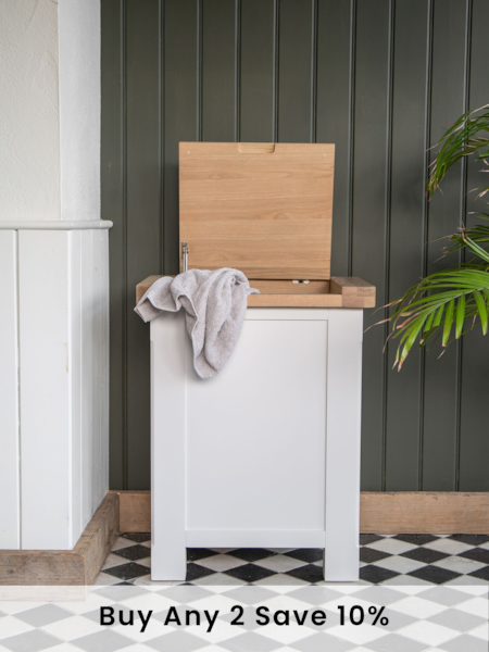 K Interiors White Clermont Laundry Box (E96827) | £800