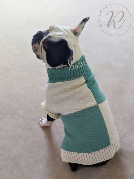 Personalised Premium Roll Neck Block 100% Cotton Jumper by RUFF (E96921) | £42