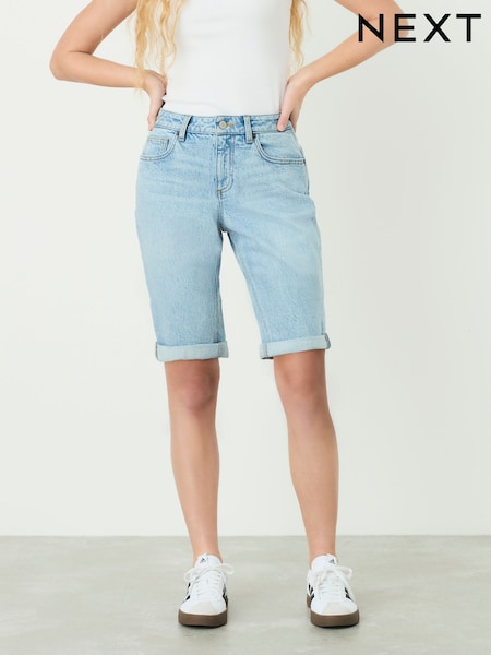 Bleach Knee Length Bermuda Denim Shorts (E97031) | £26
