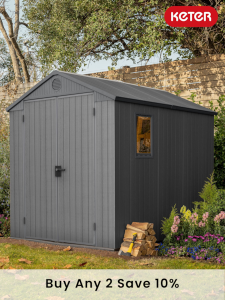 Keter Grey Darwin 6x8ft Plastic Garden Shed (E97070) | £850