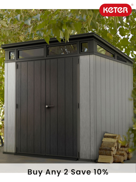 Keter Grey Artisan 7X7ft Plastic Garden Shed (E97079) | £1,300