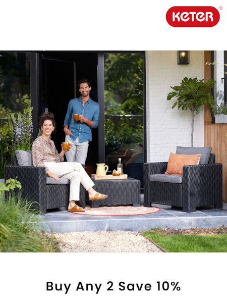 Keter Grey California 2 Seater Balcony Garden Furniture Set (E97080) | £425
