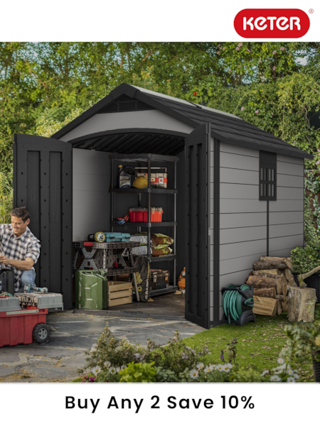 Keter Grey Premier 7.5x11ft Plastic Garden Shed (E97081) | £1,575