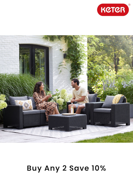 Keter Grey California 4 Seater Outdoor Garden Furniture Set (E97082) | £680
