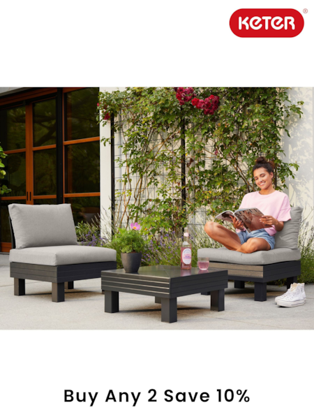 Keter Grey Elements 2 Seat Garden Balcony Set (E97084) | £255