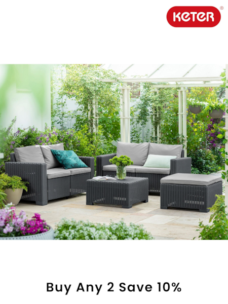 Keter Grey California 5 Seater Outdoor Garden Furniture Set (E97085) | £790