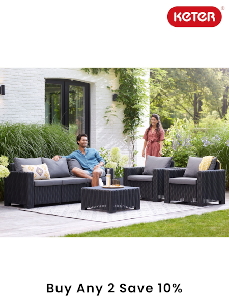 Keter Grey California 5 Seater Outdoor Garden Furniture Set (E97087) | £750