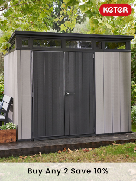 Keter Grey Artisan 9X7ft Plastic Garden Shed (E97088) | £1,395