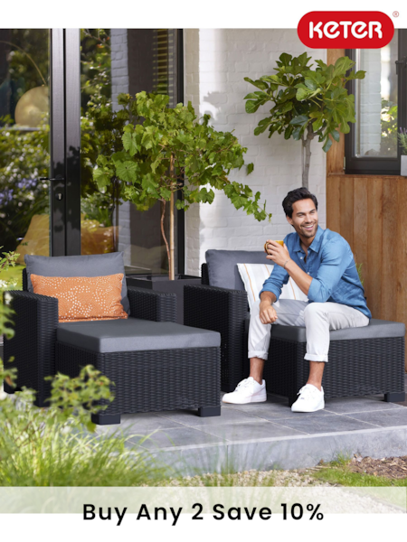 Keter Grey California 2 Seater Outdoor Garden Furniture Set (E97099) | £575