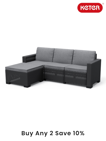 Keter Grey California 3 Seater Garden Chaise Lounge (E97104) | £560