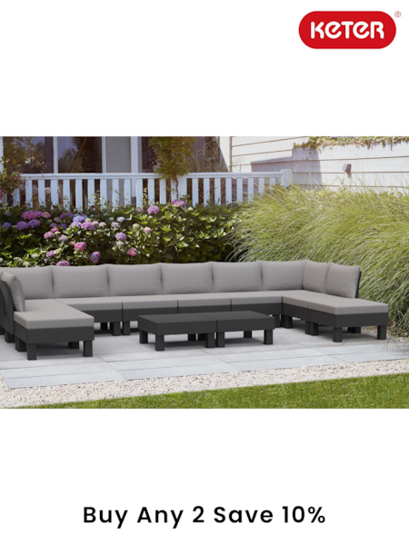 Keter Grey Elements 10 Seater Modular Garden Lounge Set (E97110) | £1,025
