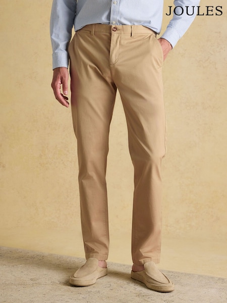 Joules Classic Fit Tan Chino Trousers (E97119) | £40