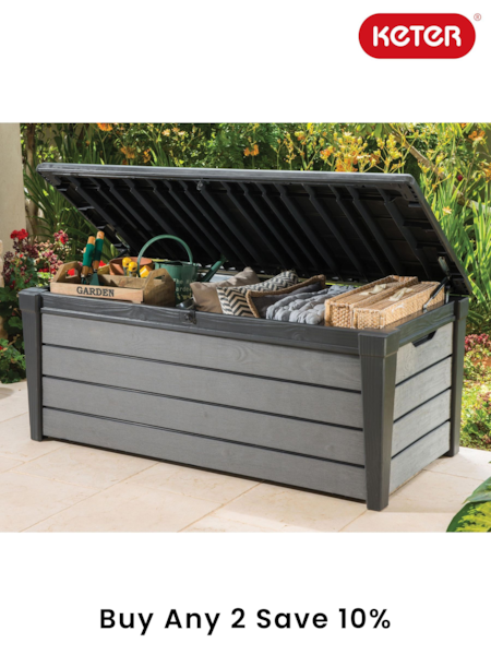 Keter Grey Brushwood 454L Garden Storage Box (E97129) | £165