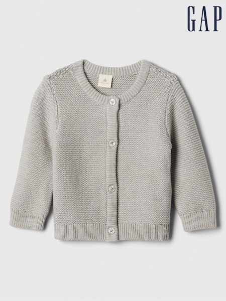 Gap Grey Soft Garter Knit Cardigan (Newborn-24mths) (E97140) | £20