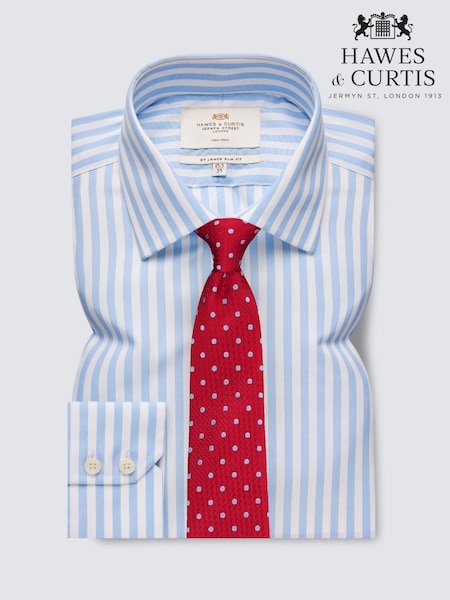Hawes & Curtis Blue Bold Stripe 100% Cotton Shirt (E97310) | £65