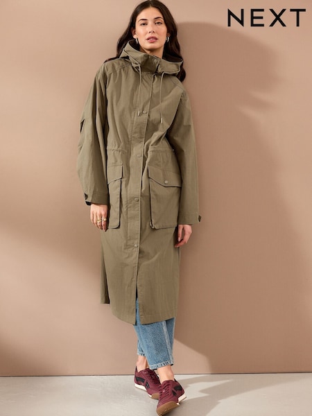 Khaki Green Shower Resistant Parka (E97338) | £82