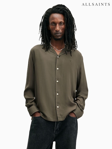 AllSaints Brown Venice Long Sleeve Shirt (E97440) | £119