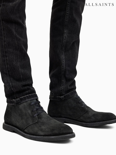 AllSaints Black Bilton Suede Shoes (E97469) | £189