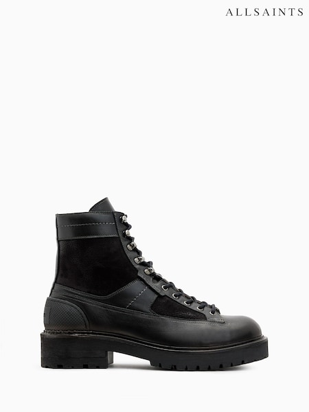 AllSaints Black Hank Cmbt Boots (E97580) | £249