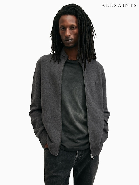 AllSaints Grey Statten Full Zip Jumper (E97696) | £99