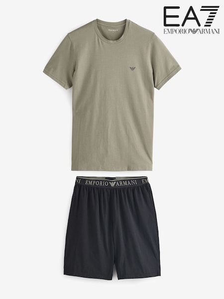 Emporio Armani EA7 Green Nightwear Top and Short Set (E97853) | £95