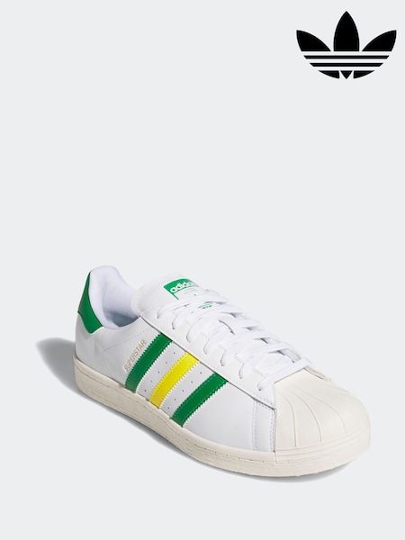 adidas Golf Superstar Spikeless White/Green Trainers (E97956) | £90