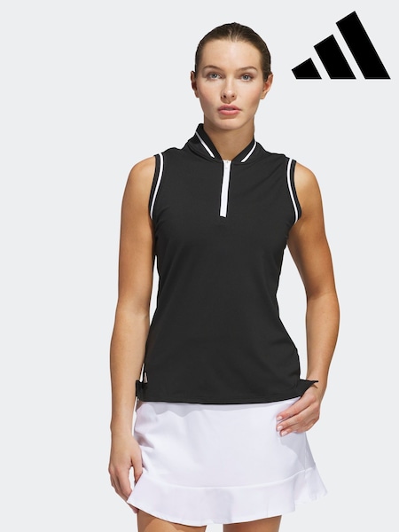 adidas Golf Ultimate365 Zip Black Polo Shirt (E97964) | £40