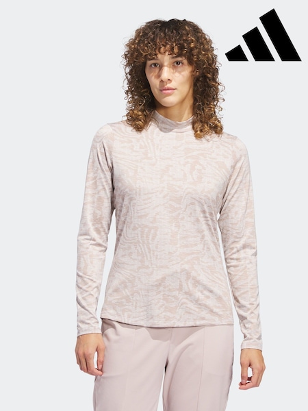 adidas Golf Ultimate365 Jacquard Mock White Polo Shirt (E97968) | £45